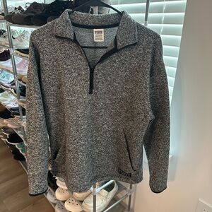 Victoria's Secret PINK Heathered Gray Quarter-Zip Pullover